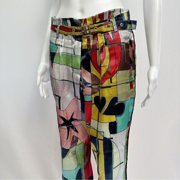 EUC ɢɪᴏʀɢɪᴏ ᴀʀᴍᴀɴɪ ᴍᴜʟʙᴇʀʀʏ ꜱɪʟᴋ ᴘᴏᴘ ᴀʀᴛ ᴄᴏʟᴏʀ ᴛʀᴏᴜꜱᴇʀꜱ - Picture 4 of 17